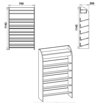 Policový botník LEUCAS, bílý