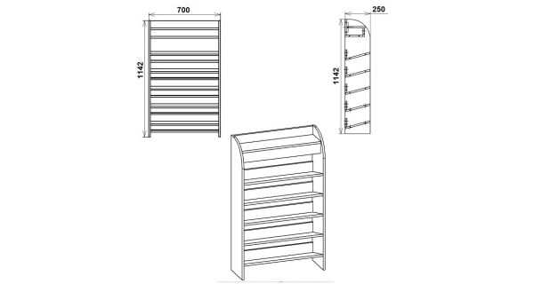 Policový botník LEUCAS, dub sonoma