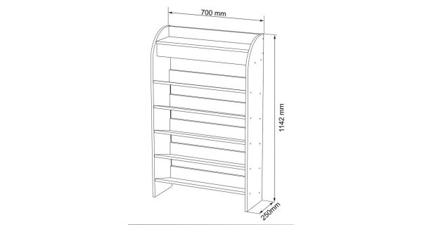Policový botník LEUCAS, dub sonoma