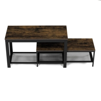 Policový botník NALSON, dekor staré dřevo/černý