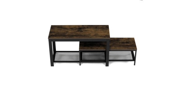 Policový botník NALSON, dekor staré dřevo/černý