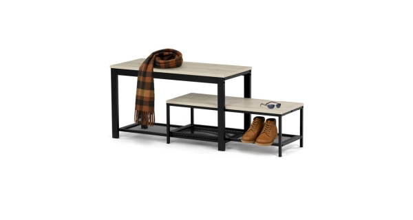 Policový botník NALSON, dub sonoma/černý