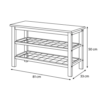 Policový botník VORSTEL bez potahu, černý