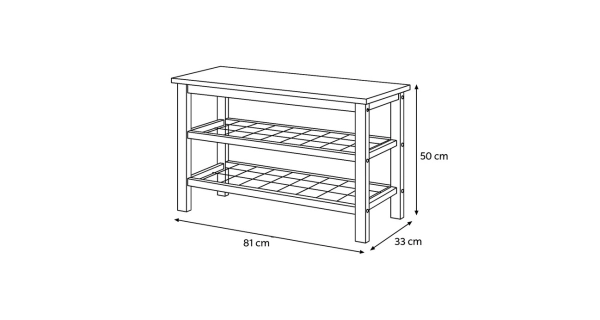 Policový botník VORSTEL bez potahu, černý