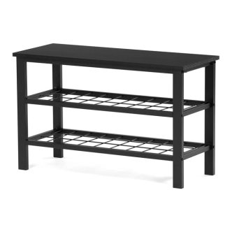 Policový botník VORSTEL bez potahu, černý