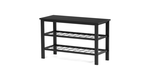 Policový botník VORSTEL bez potahu, černý