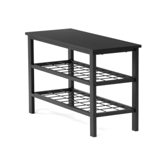 Policový botník VORSTEL bez potahu, černý