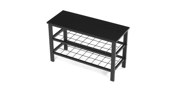 Policový botník VORSTEL bez potahu, černý