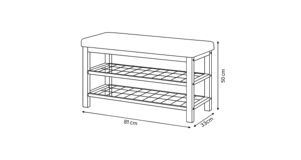 Policový botník VORSTEL, šedý/černý