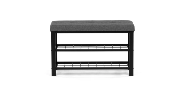 Policový botník VORSTEL, šedý/černý