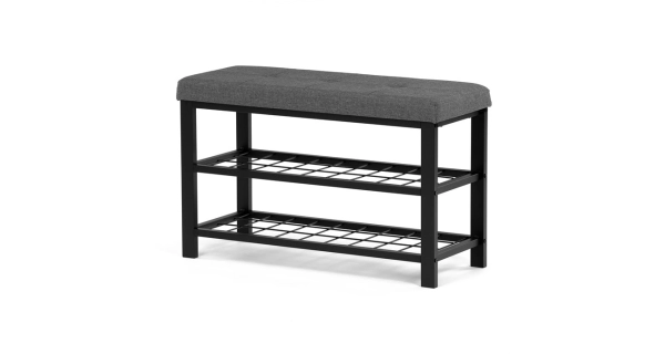 Policový botník VORSTEL, šedý/černý