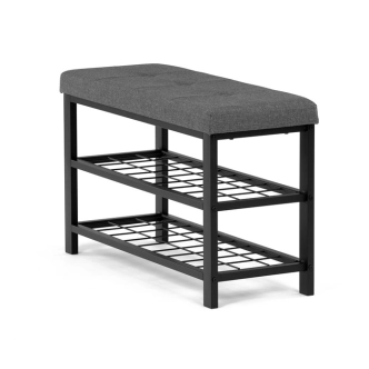 Policový botník VORSTEL, šedý/černý