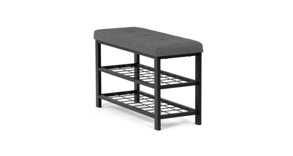 Policový botník VORSTEL, šedý/černý