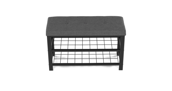 Policový botník VORSTEL, šedý/černý