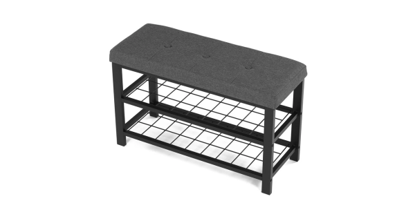 Policový botník VORSTEL, šedý/černý