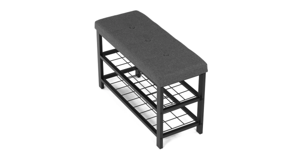 Policový botník VORSTEL, šedý/černý