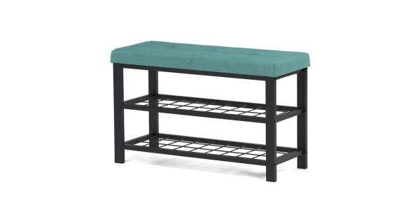 Policový botník VORSTEL, zelený/černý