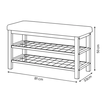 Policový botník VORSTEL, zelený/černý