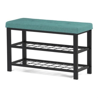 Policový botník VORSTEL, zelený/černý