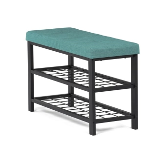 Policový botník VORSTEL, zelený/černý