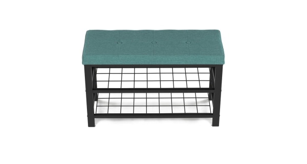 Policový botník VORSTEL, zelený/černý