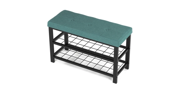 Policový botník VORSTEL, zelený/černý