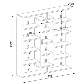 Policový regál BOJOHAGUR, černá/bílá
