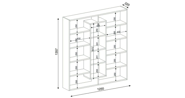 Policový regál BOJOHAGUR, černá/bílá