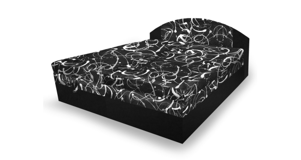 Polohovací čalouněná postel RUDY 160x200 cm, černá látka