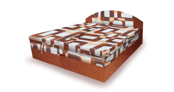 Polohovací čalouněná postel RUDY 160x200 cm, hnědá látka