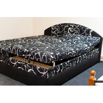 Polohovací čalouněná postel RUDY 180x200 cm, černá látka DOPRODEJ