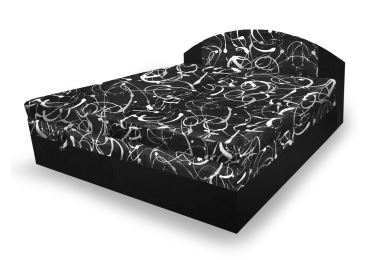 Polohovací čalouněná postel RUDY 180x200 cm, černá látka