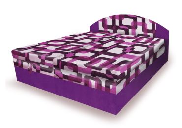 Polohovací čalouněná postel RUDY 180x200 cm, fialová látka