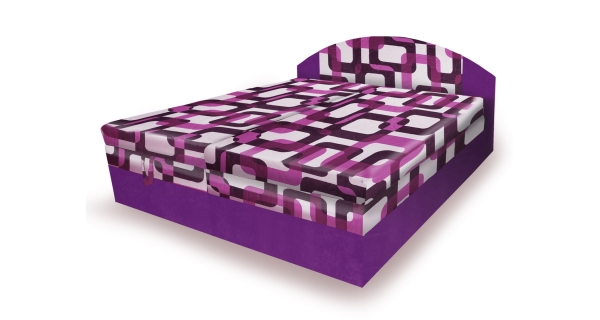 Polohovací čalouněná postel RUDY 180x200 cm, fialová látka