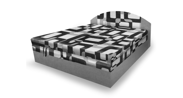 Polohovací čalouněná postel RUDY 180x200 cm, šedá látka