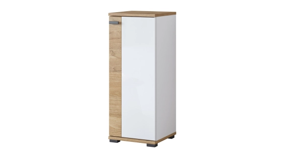 POLSON koupelnová spodní skříňka 1D, bílá/dub zlatý Harbor