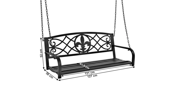 POPULIS, zahradní houpačka, černá, 127 cm