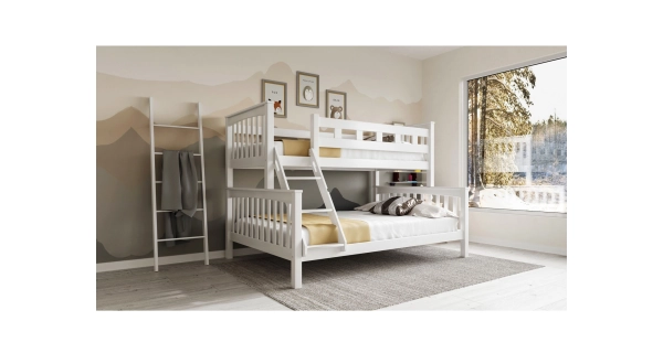 Poschoďová postel DENDA 90/140, buk bílá