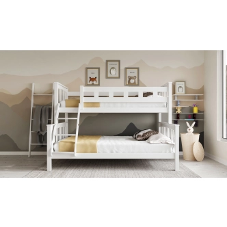 Poschoďová postel DENDA 90/140, buk bílá