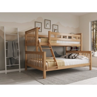 Poschoďová postel DENDA 90/140, buk natur