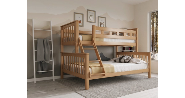 Poschoďová postel DENDA 90/140, buk natur