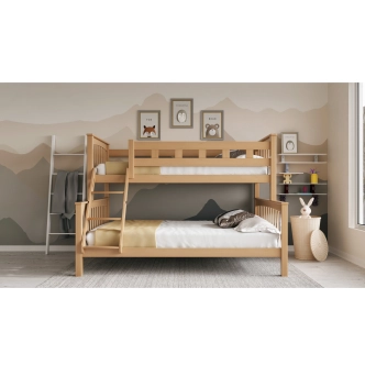 Poschoďová postel DENDA 90/140, buk natur