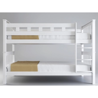 Poschoďová postel DENDA 90 s rošty, buk bílá