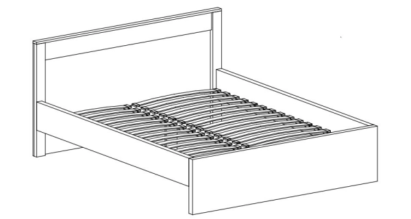 Postel 160x200 SWED S19, jasan bílý