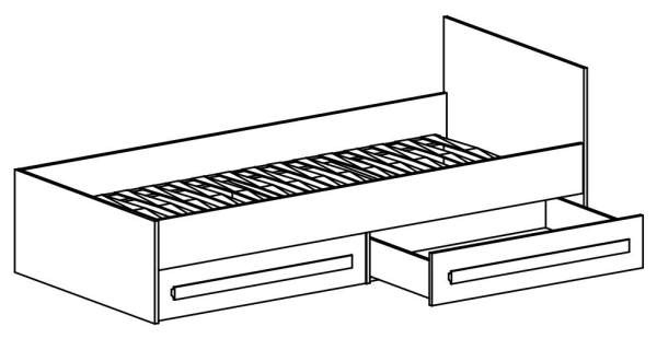 Postel 90x200 BLOURT, bílý lesk/fialová