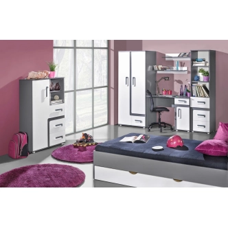 Postel 90x200 cm ORAKI, antracit/bílá