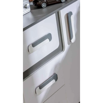 Postel 90x200 cm ORAKI, antracit/bílá