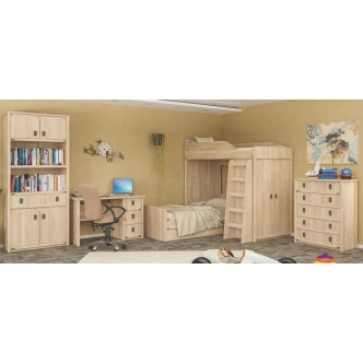 Postel 90x200 cm s úložným prostorem RODOLFI, dub sonoma