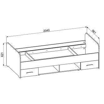 Postel 90x200 MARITAE sonoma/bílá
