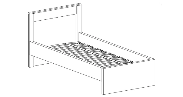 Postel 90x200 SWED S20, jasan bílý